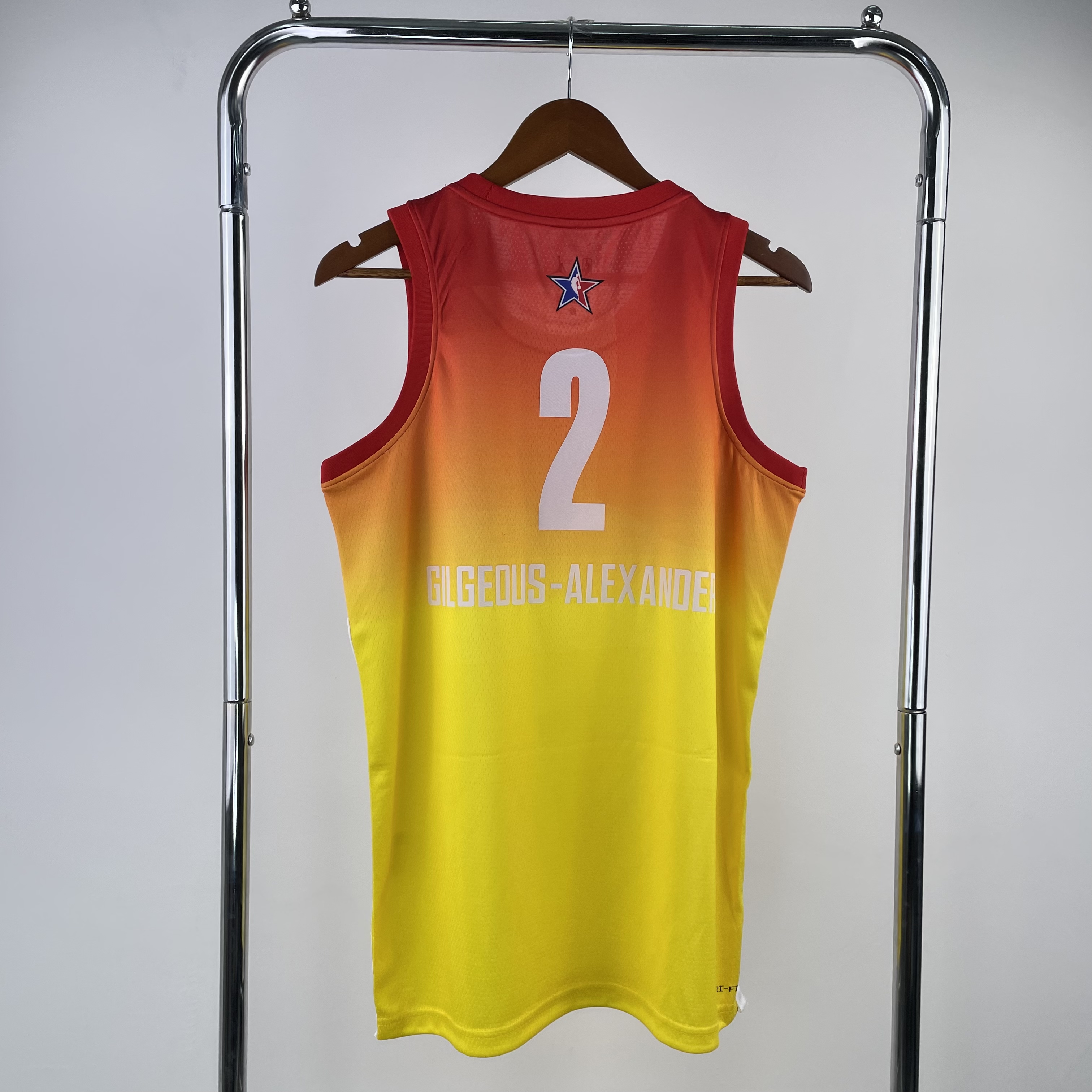 Men Oklahoma City Thunder #2 Gigeous-Alexanoer Yellow All Star Jordan style Seasons 2023 NBA Jersey->phoenix suns->NBA Jersey